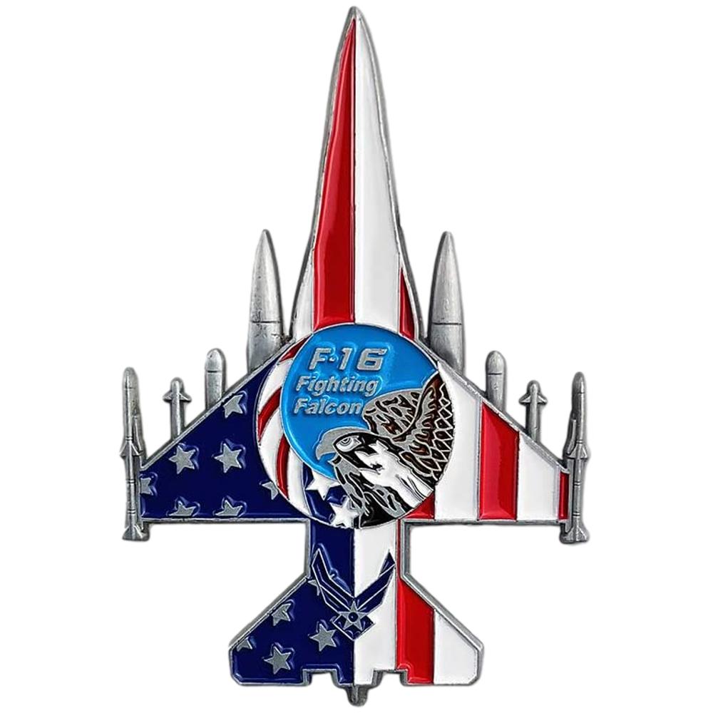 Picture of Blinkee 3ASFFCCAFC 3D Aircraft Shaped F16 Fighting Falcon US Air Force Commemorative Coin Collector