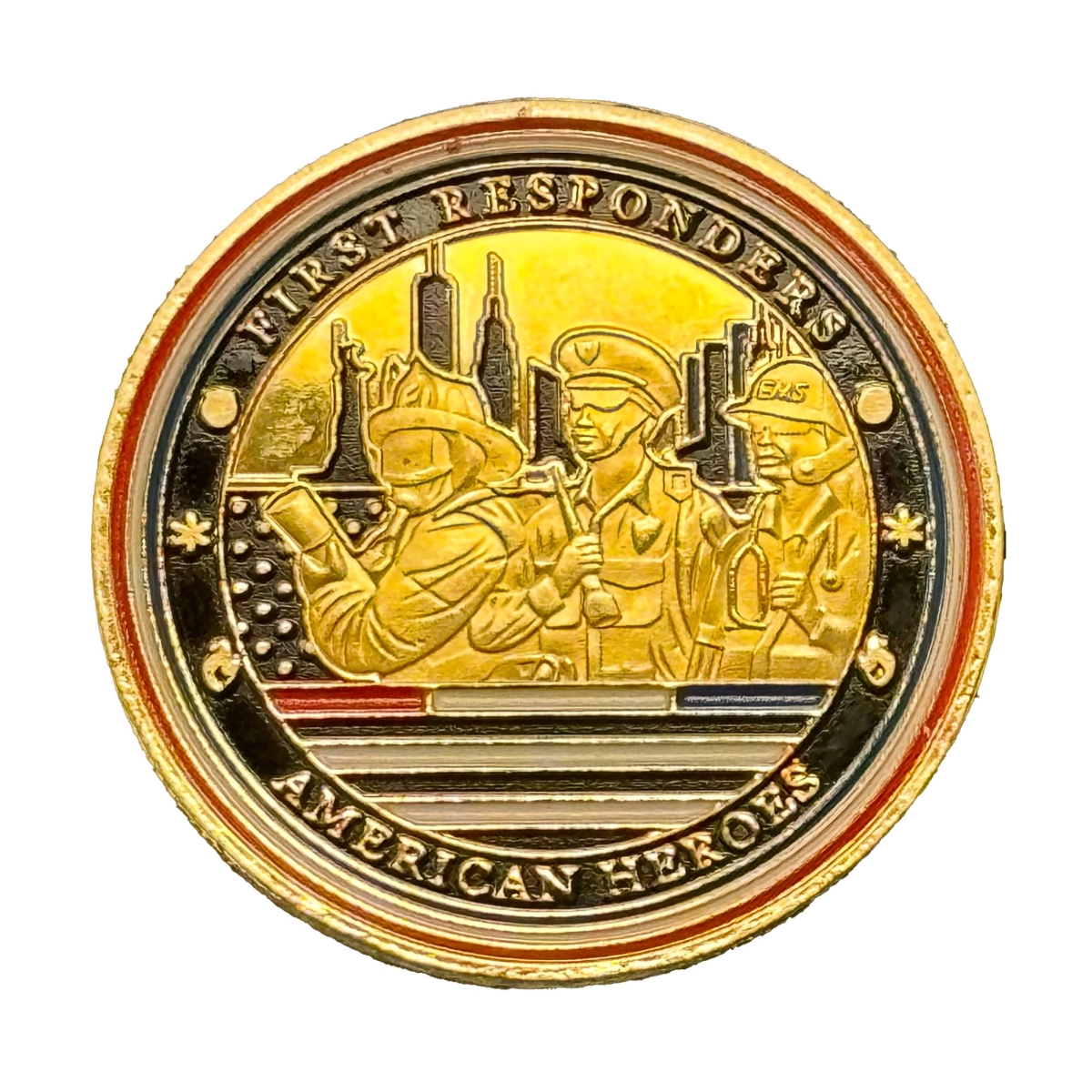 Picture of Blinkee PFRAHGC-GD Police First Responders American Heroes Gold Plated Coin