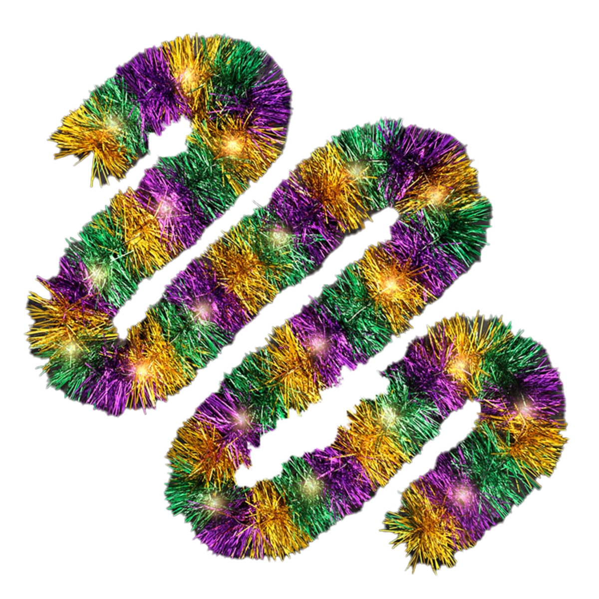 Picture of Blinkee MGLUSQTB Mardi Gras Light Up Sparkle Queen Tinsel Boa with Warm White LEDs