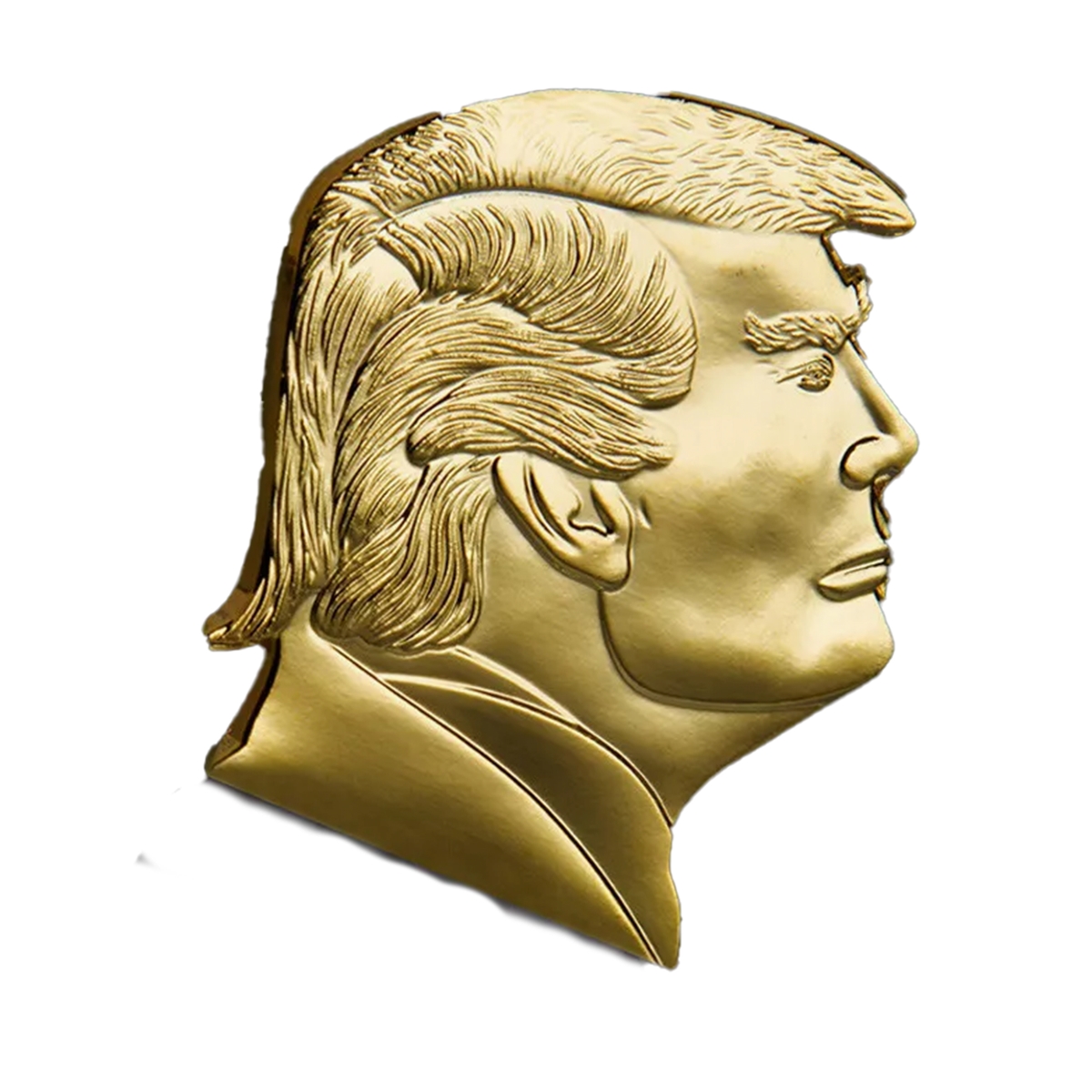 Picture of Blinkee DTHSMCPC-GD Donald Trump Head Patriotic Sculpture MAGA Commemorative Gold Plated Coin