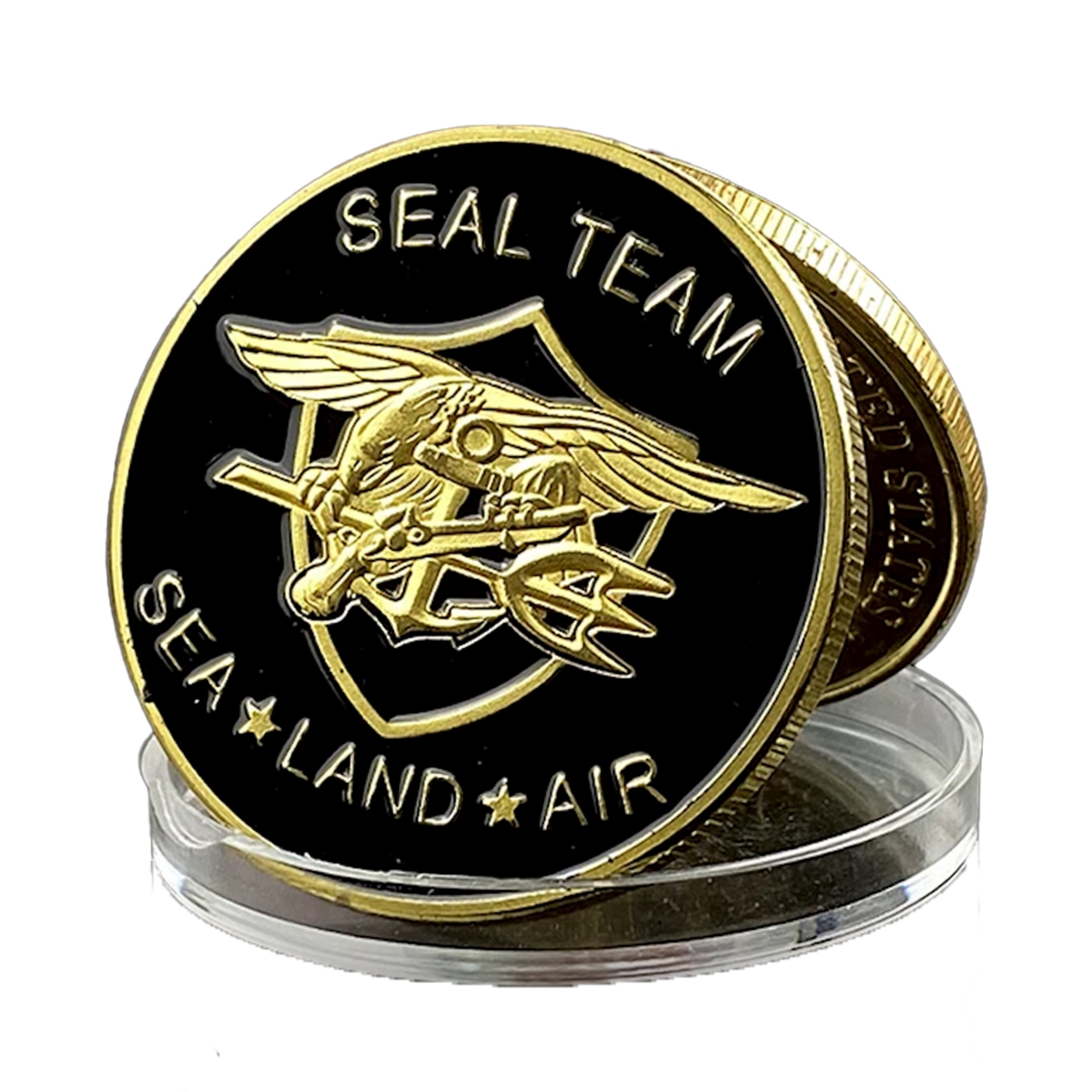 STCCPC-GD 1.57 x 0.12 in. Seal Team Challenge Commemorative Plated Coin, Gold & Black