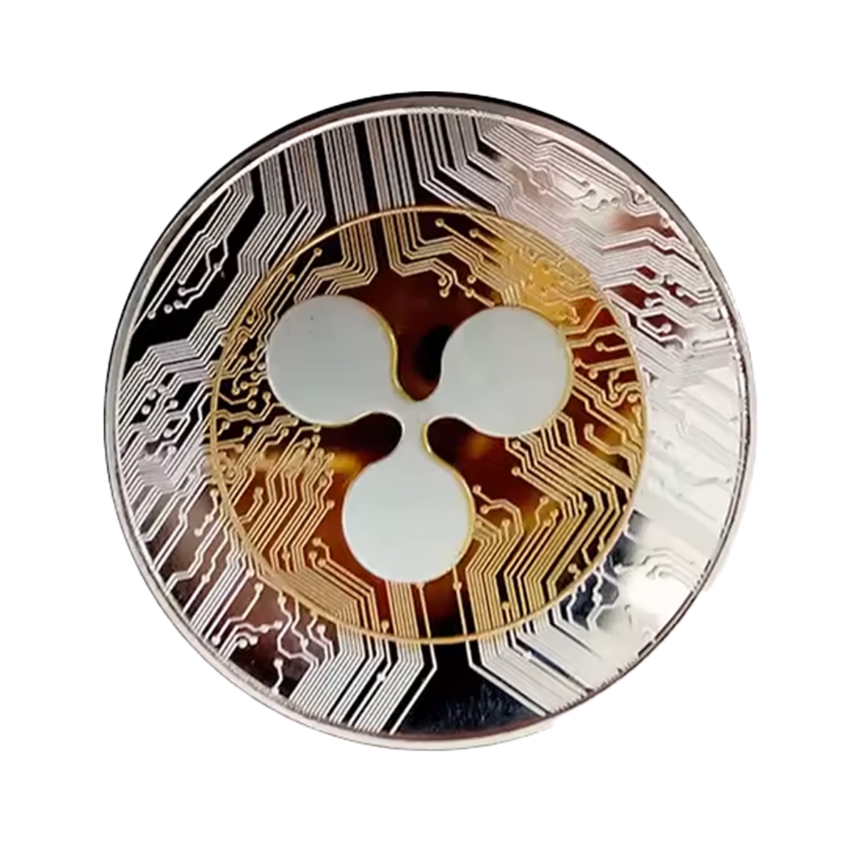 Picture of Blinkee ZRCGPCK-SLGD XRP Ripple Blockchain Crypto Gold on Silver Plated Coin