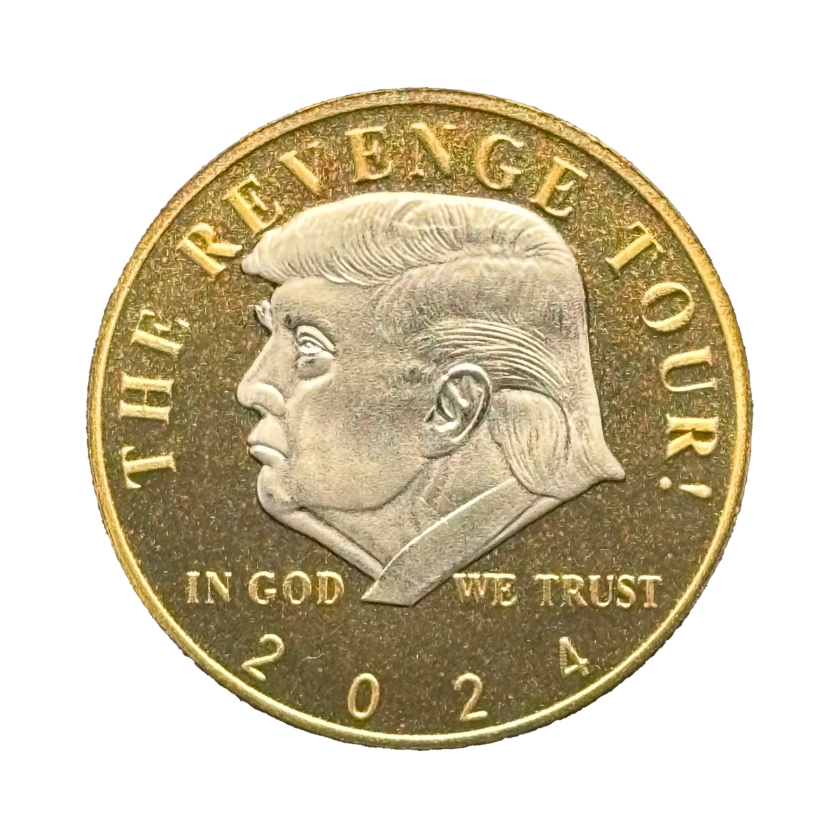 T2RTCPPC-GD Donald Trump 2024 the Revenge Tour Commemorative Presidential Gold Plated Coin