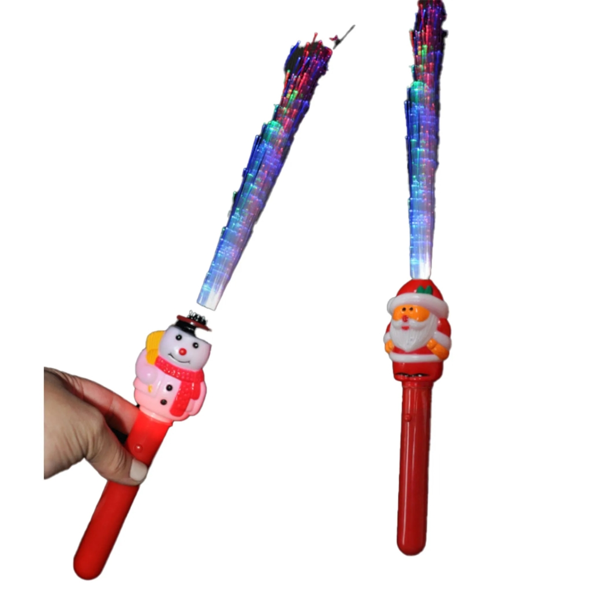 Picture of Blinkee 830131-ASST Fiber Optic Jolly Snowman & Santa Claus Light Up Assorted Wand