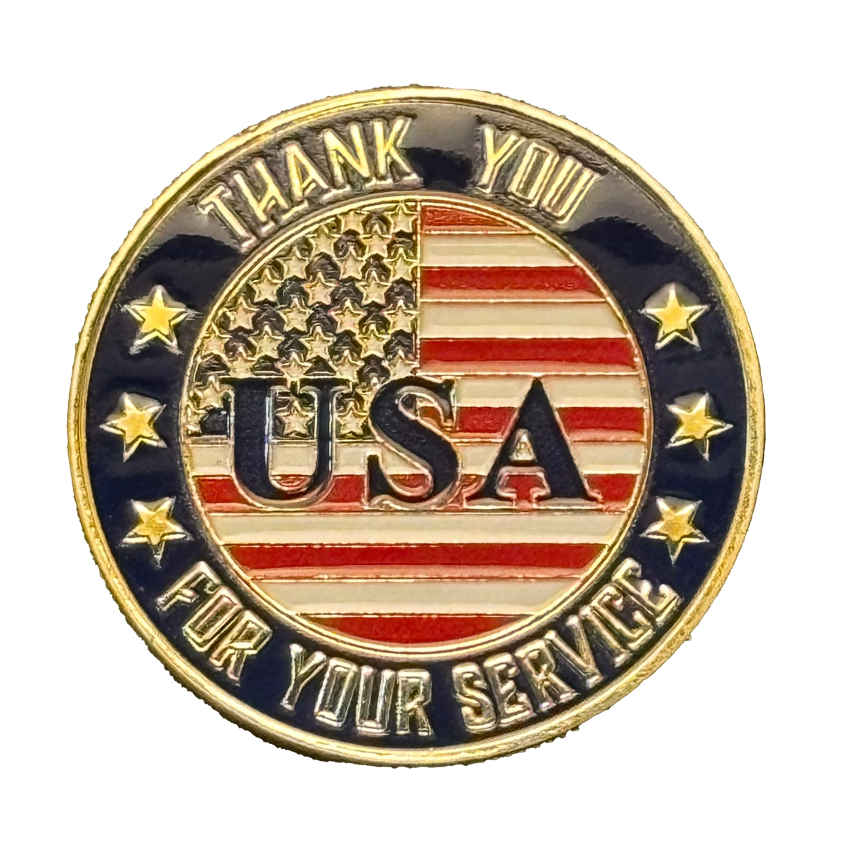 Picture of Blinkee TYFYSCPC-GDUSA Patriotic USA Flag Thank You for Your Service Commemorative Gold Plated Coin