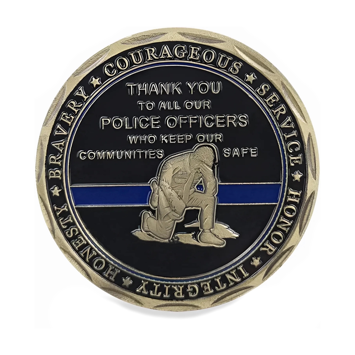 Picture of Blinkee LEPVTYCPC-GD Law Enforcement Police Values Thank You Challenge Gold Plated Coin