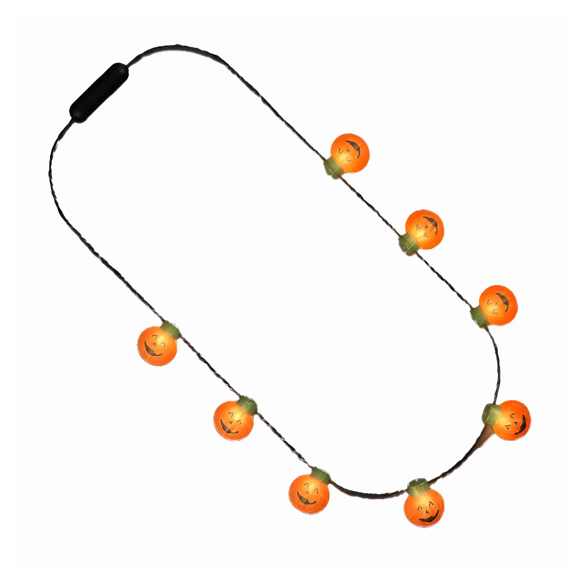Picture of Blinkee HLLUSPNMS Halloween LED Light-Up Medium Size Pumpkin Necklace
