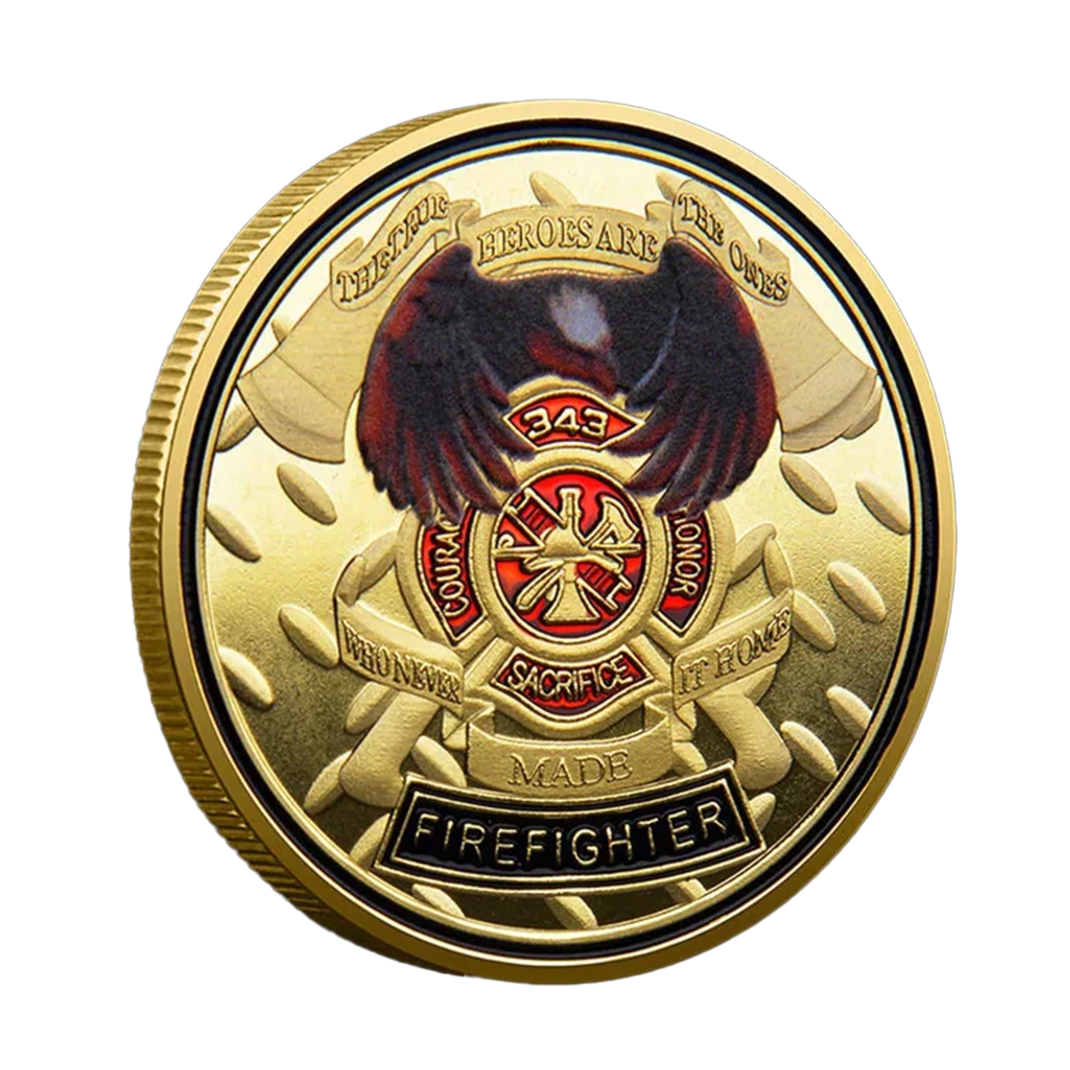 Picture of Blinkee TFPCCPC-GD Thanksgiving Firefighters Prayer Challenge Commemorative Gold Plated Coin