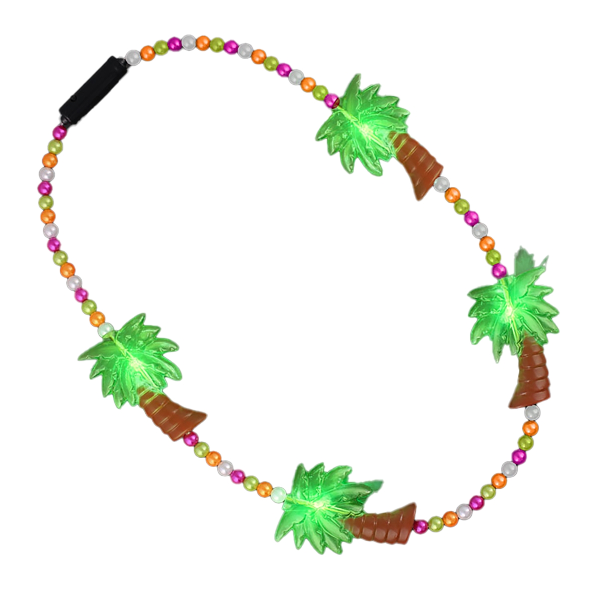 LUBHPTCN-GN Light Up Beaded Huge Palm Trees Charms Necklace