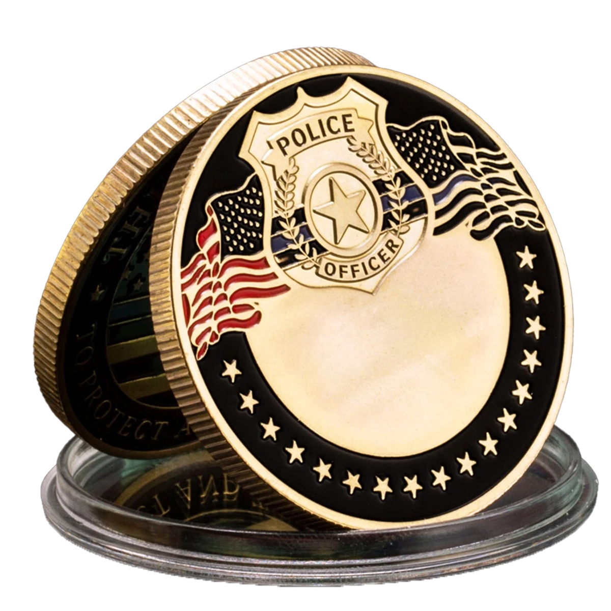 Picture of Blinkee TBTLUPOC The Thin Blue Line United States Police Officer Decal Commemorative Coin