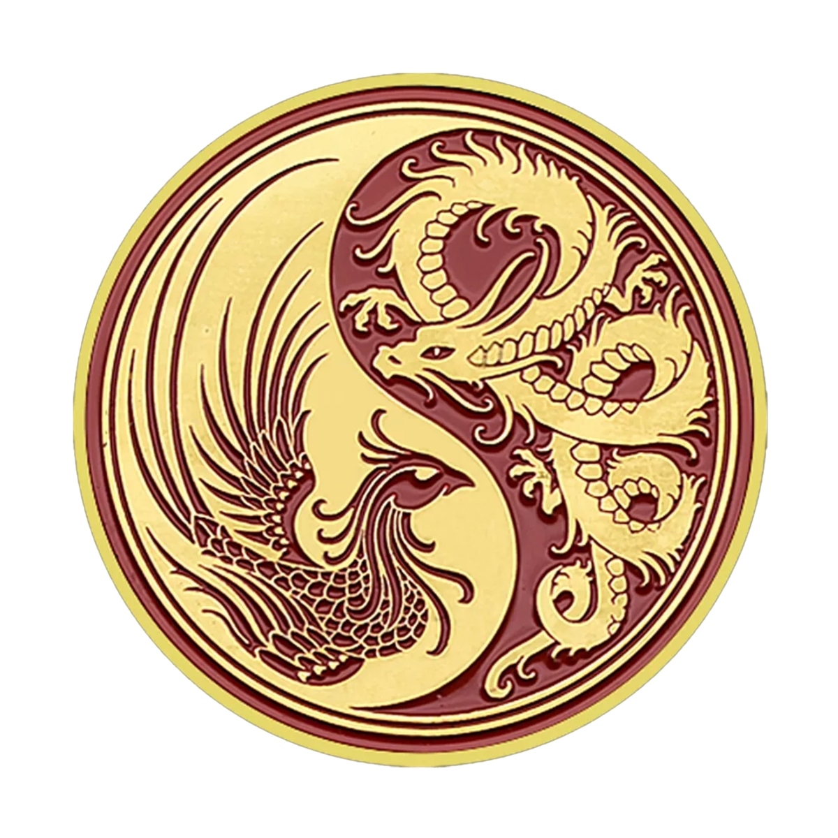 Picture of Blinkee DPCTJFFS Dragon & Phoenix Chinese Tai JI Feng Shui Commemorative Gold Plated Coin