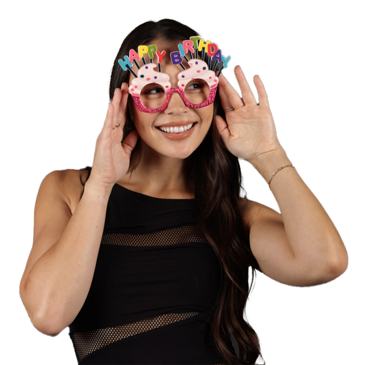 Picture of Blinkee UHBDGCPE Unlit Happy Birthday Glitter Cupcake Party Eyeglasses