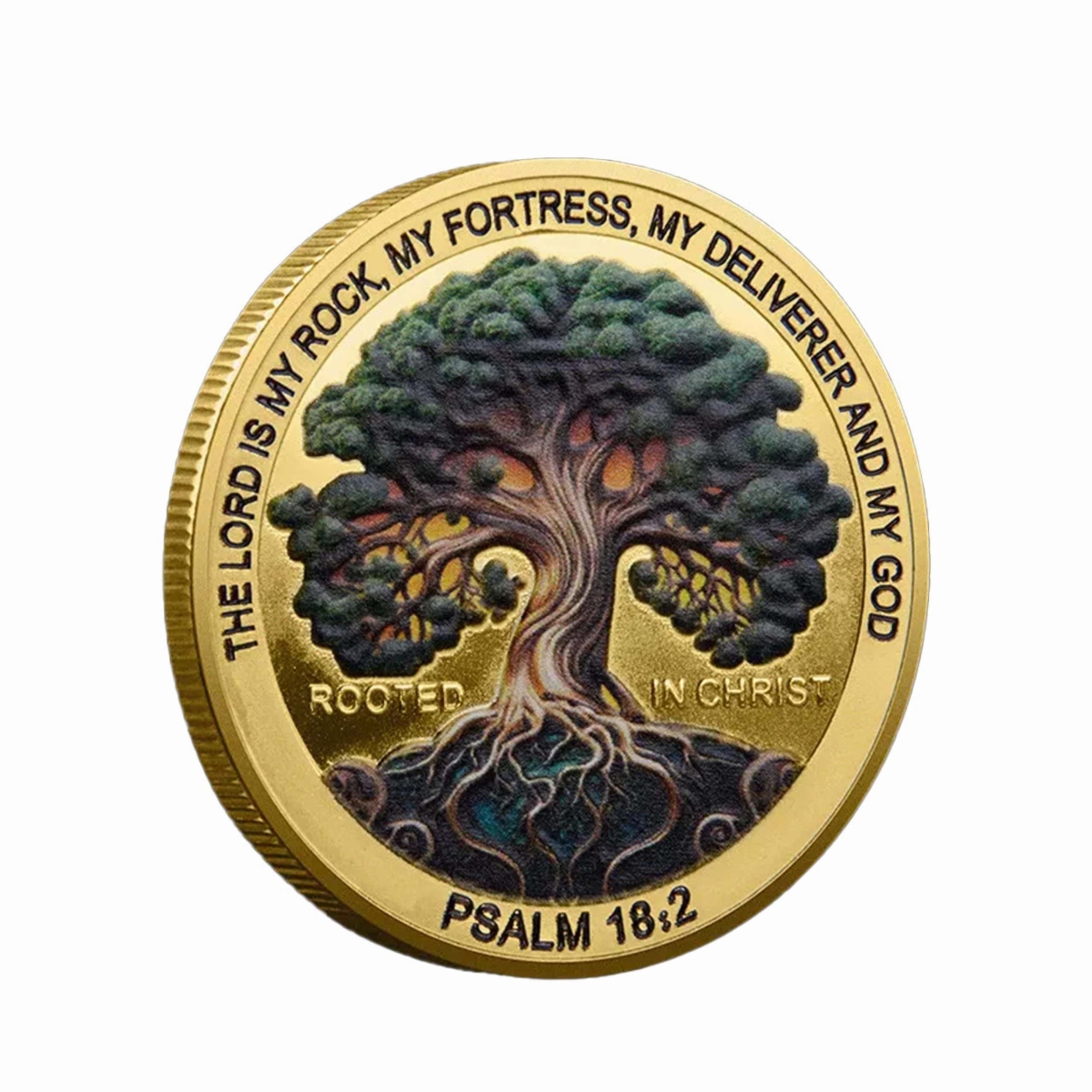 Picture of Blinkee BVCPICCPRG Rooted in Christ Gold Plated Christian Collectible Perfect Religious Coin