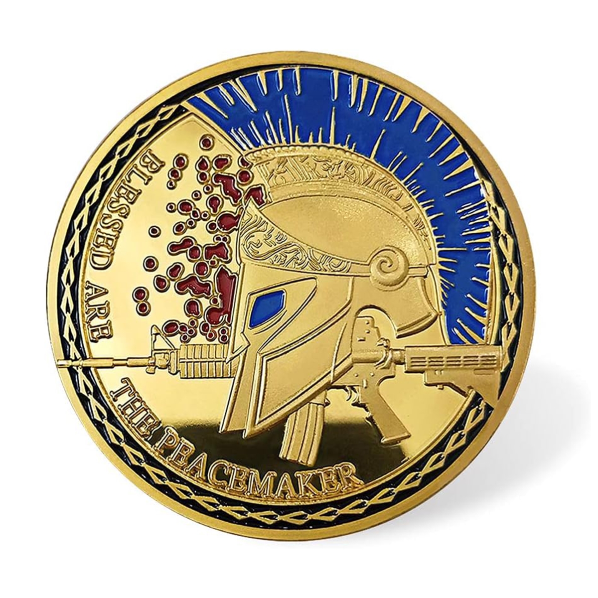Picture of Blinkee USPTBLPWPC-GD United States Police Thin Blue Line Prayer Warrior Gold Plated Coin