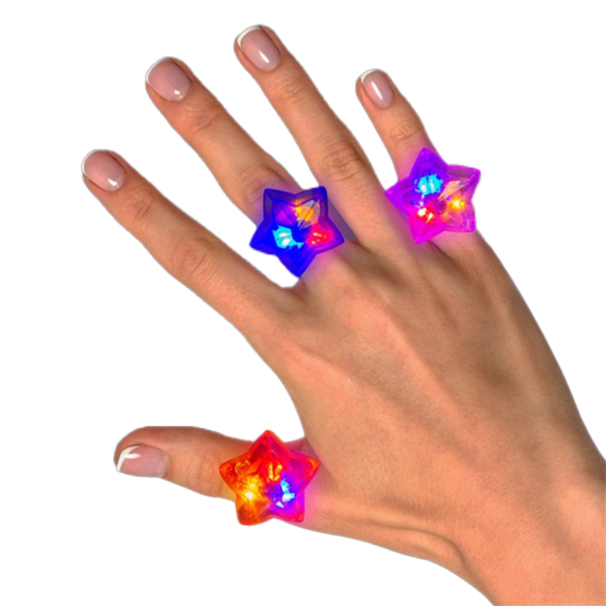 Picture of Blinkee ASSGR-24P Assorted Star Shaped Gem Rings - 24 per Pack