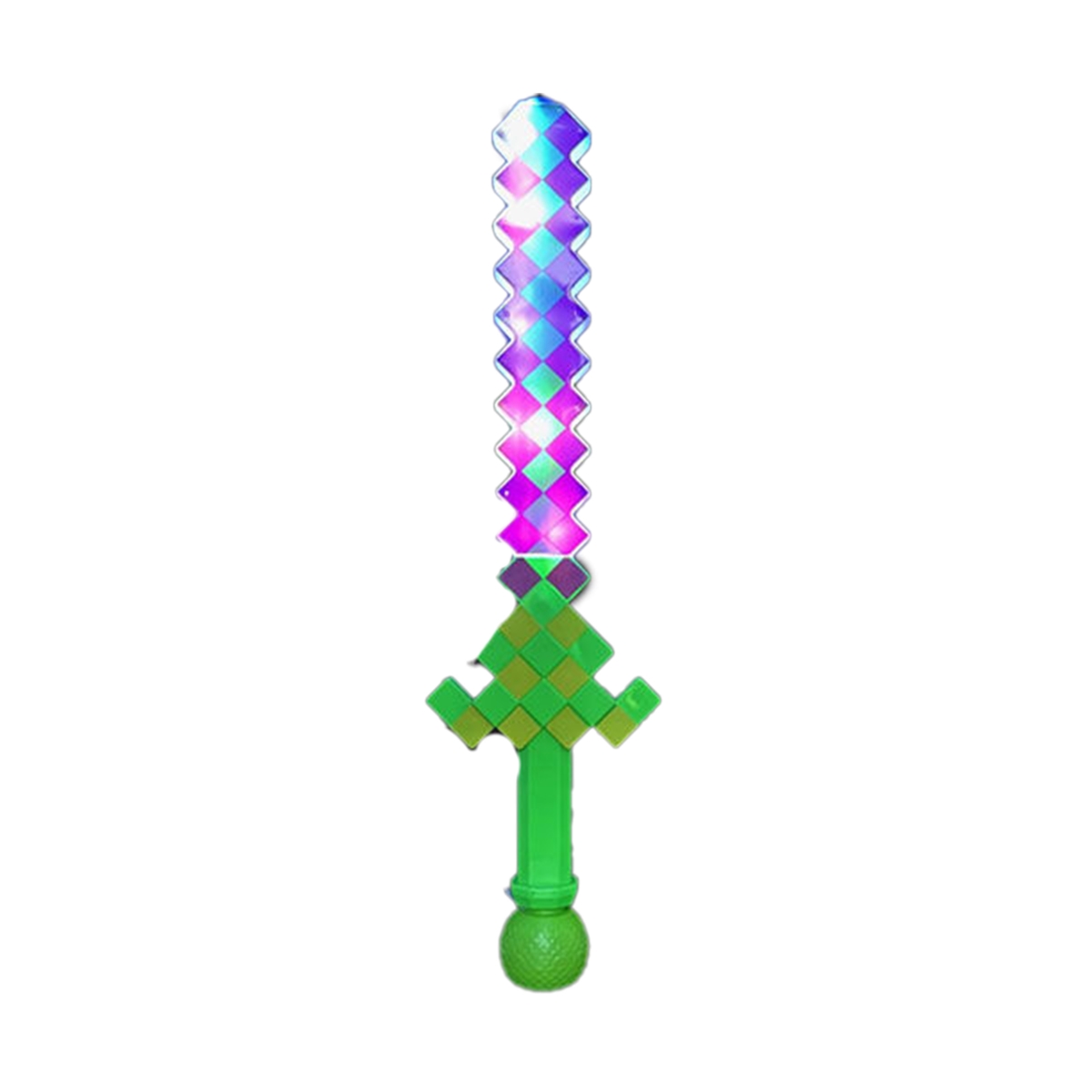 Picture of Blinkee MMGPBS-PGG Light Up Mardi Gras Pixelated Bubble Sword with Sound