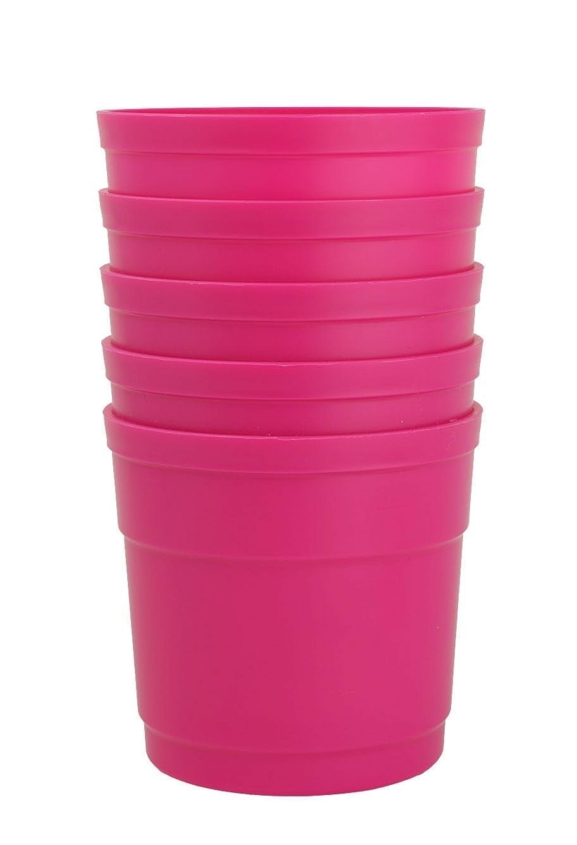TAPP5 4 in. Flower Pots with Saucers, Pink - Polypropylene - Pack of 5