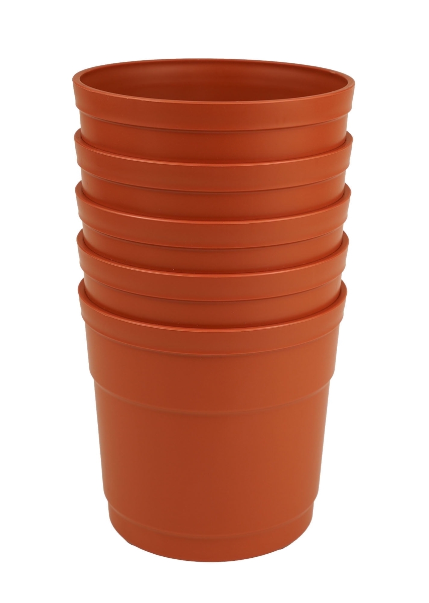 TAPTC5 4 in. Flower Pots with Saucers Colored, Terra Cotta - Polypropylene - Pack of 5