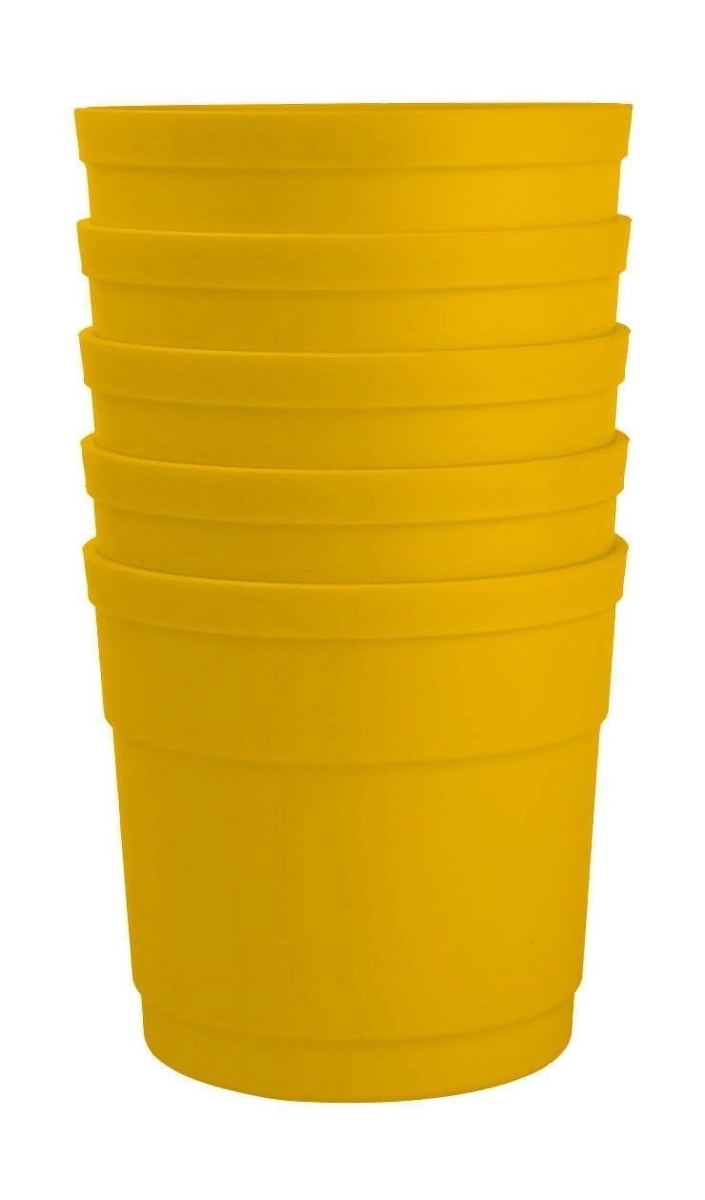 TAPY5 4 in. Flower Pots with Saucers, Yellow - Polypropylene - Pack of 5