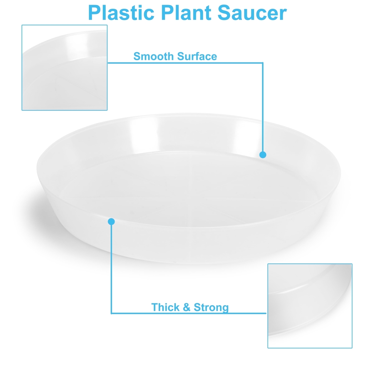 AS12N1 12 in. Single Plant Saucer Colored, Natural - Polypropylene - 10.1 in. Base