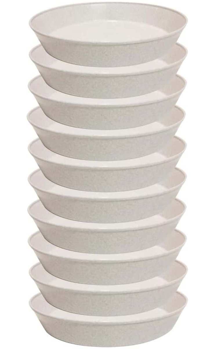 4in. Granite Plant Saucer - White - Pack of 10 - Eco-Friendly Design