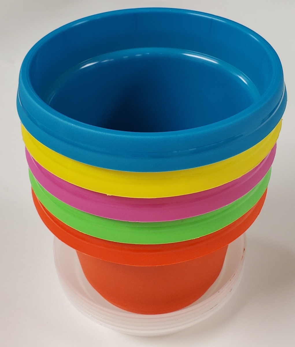 SAPbright 5 pack 7 in. Flower Pot with Saucer Colored, Multi - Polypropylene - Pack of 5