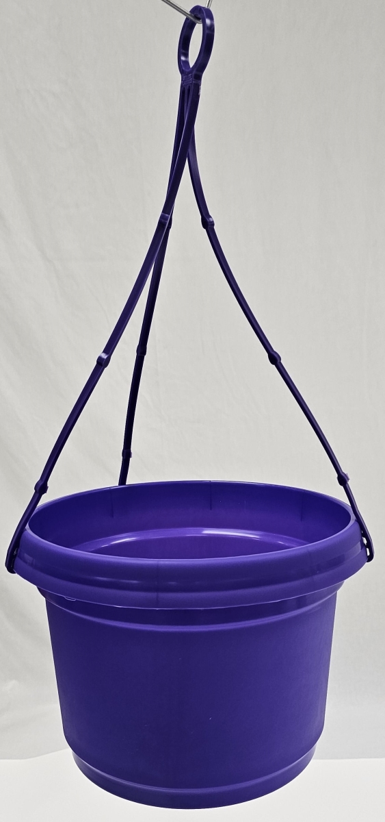 LHAPPU 12 in. Single Hanging Flower Pot Colored, Purple - Polypropylene