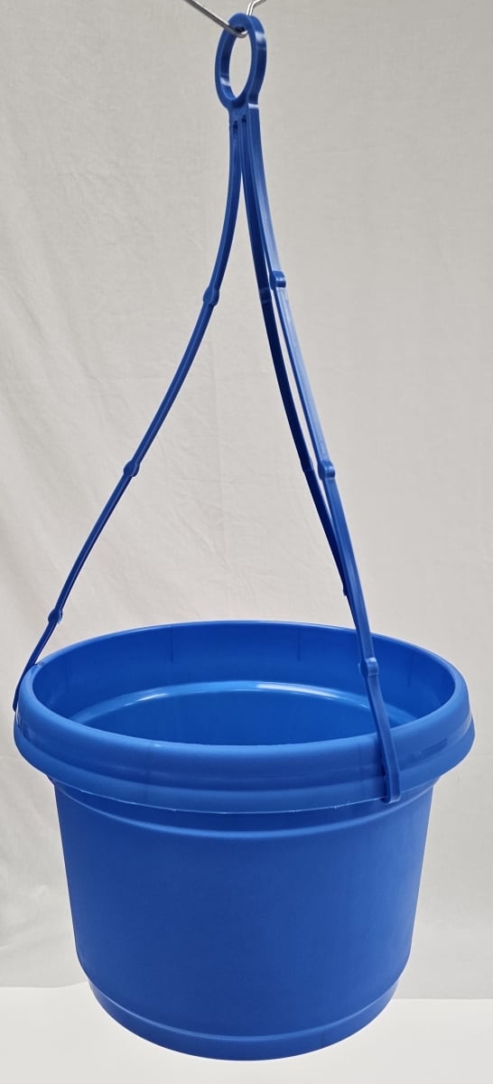 LHAPSB 12 in. Single Hanging Flower Pot Colored, Black - Polypropylene