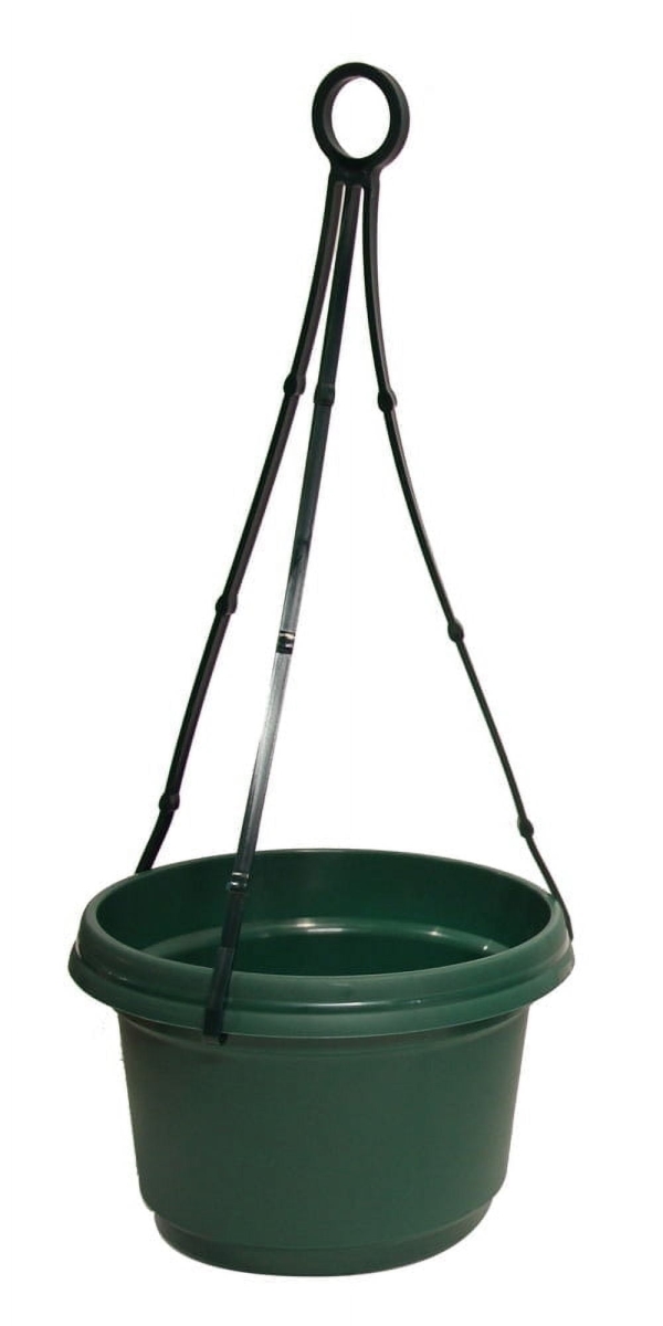 MHAPHG1 9 in. Hanging Single Flower Pots Colored, Hunter Green - Polypropylene