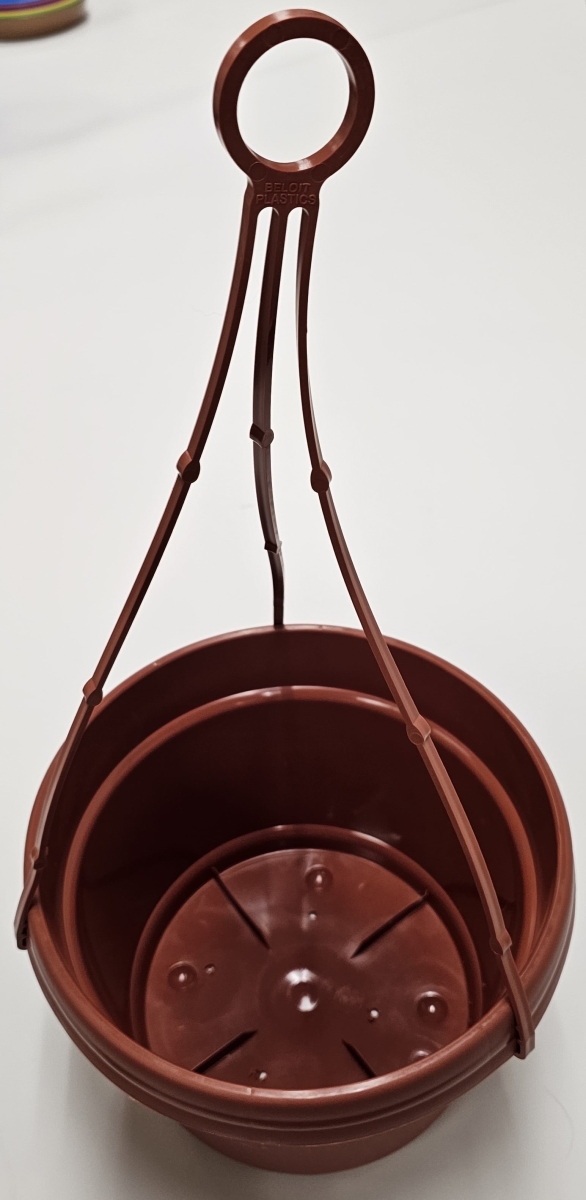MHAPTC1 9 in. Hanging Single Flower Pots Colored, Terra Cotta - Polypropylene