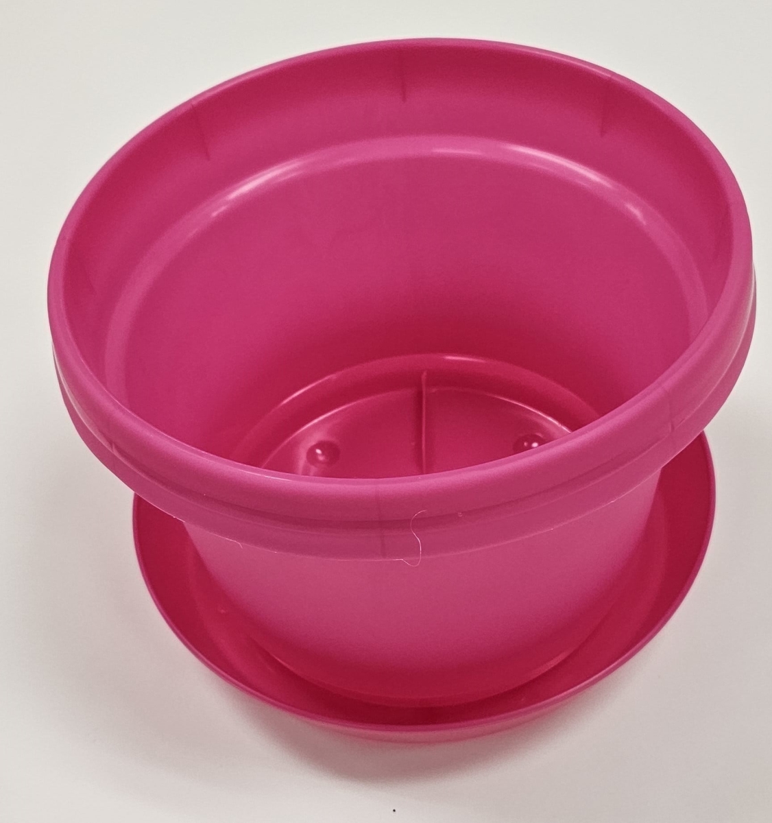 MAP P 9 in. Single Flower Pot with Saucer Colored, Pink - Polypropylene