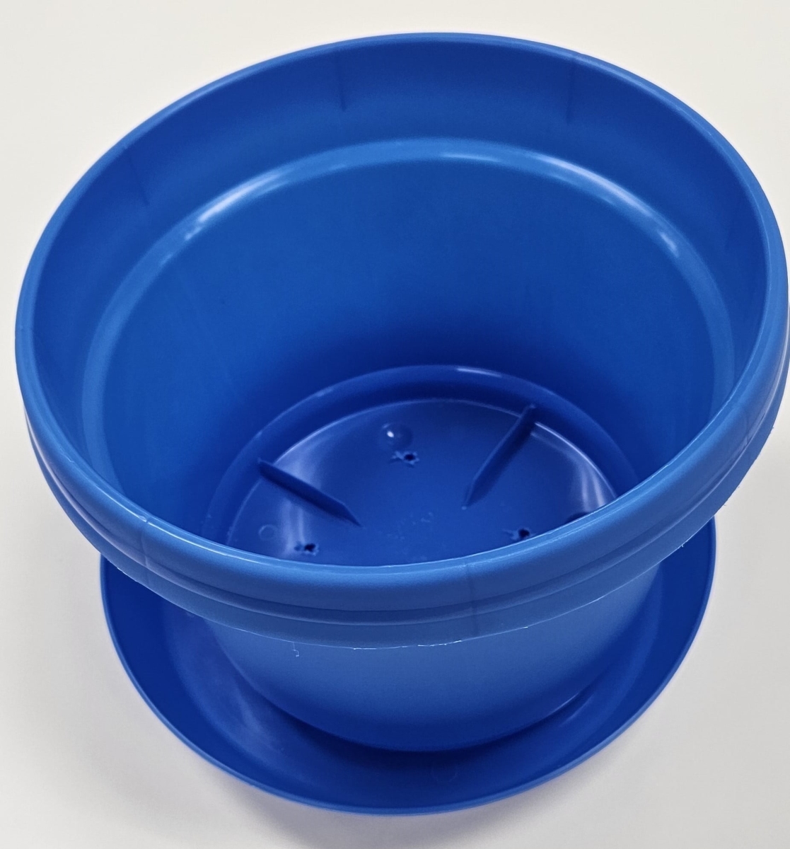 MAP SB 9 in. Single Flower Pot with Saucer Colored, Blue - Polypropylene