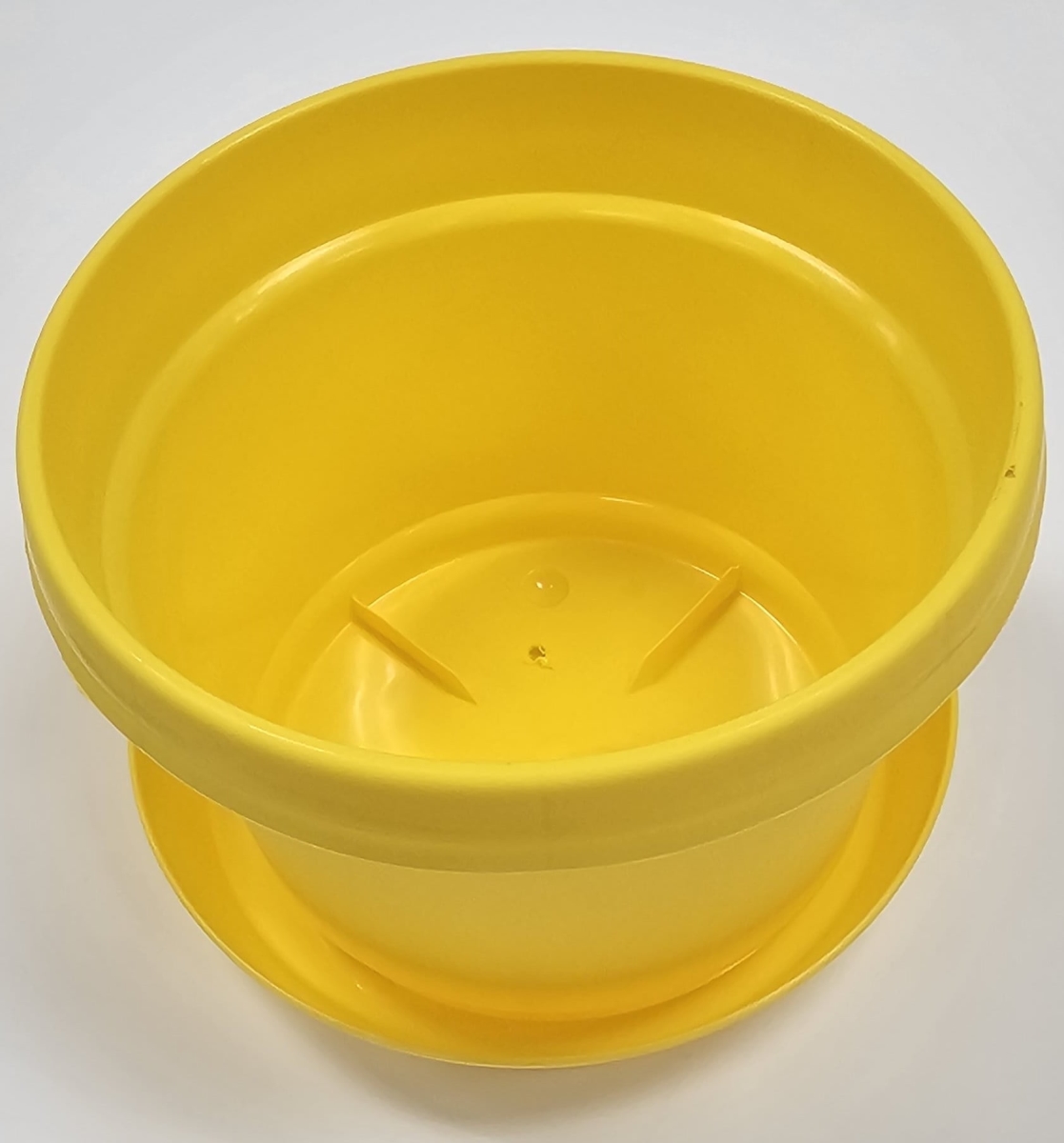 MAP Y 9 in. Single Flower Pot with Saucer Colored, Yellow - Polypropylene