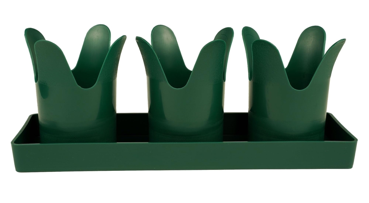 TULIPHG3 3.5 x 11.5 in. Tulip shaped flower Pots in Rectangular Saucer Colored, Hunter Green - Polypropylene - Pack of 3