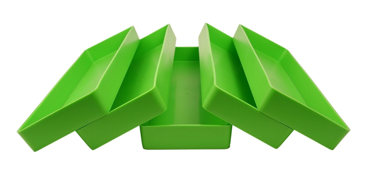 ASRLG5 3.25 x 11.5 in. Indoor & Outdoor Rectangular Plant Saucer Colored, Lime Green - Polypropylene - Pack of 5