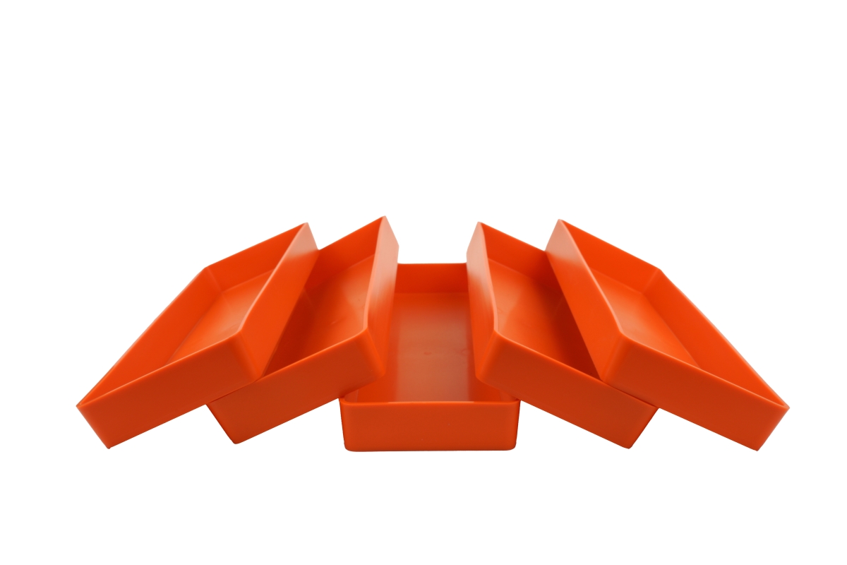 ASRO5 3.25 x 11.5 in. Indoor & Outdoor Rectangular Plant Saucer Colored, Fire Orange - Polypropylene - Pack of 5