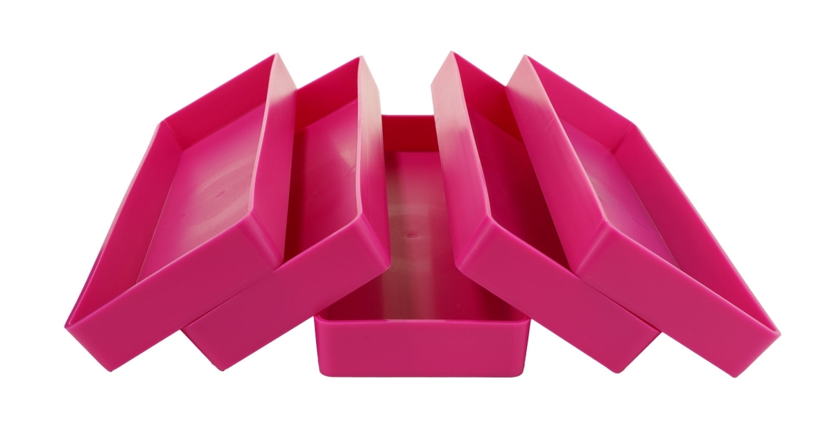 ASRP5 3.25 x 11.5 in. Indoor & Outdoor Rectangular Plant Saucer Colored, Pink -Polypropylene - Pack of 5