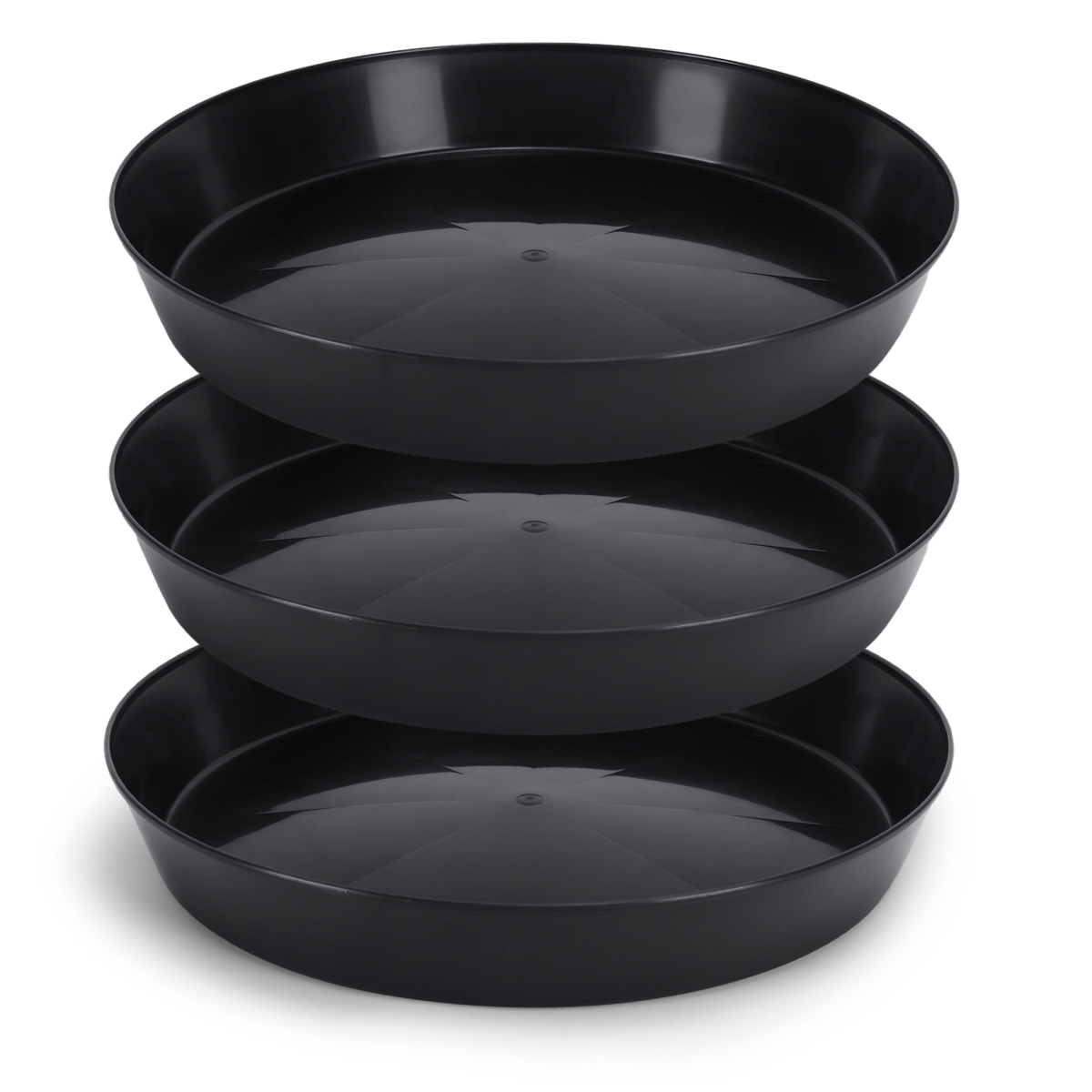 AS10B 3packb 10 in. Plant Saucer Colored, Black - Polypropylene - 8.3 in. Base - Pack of 3