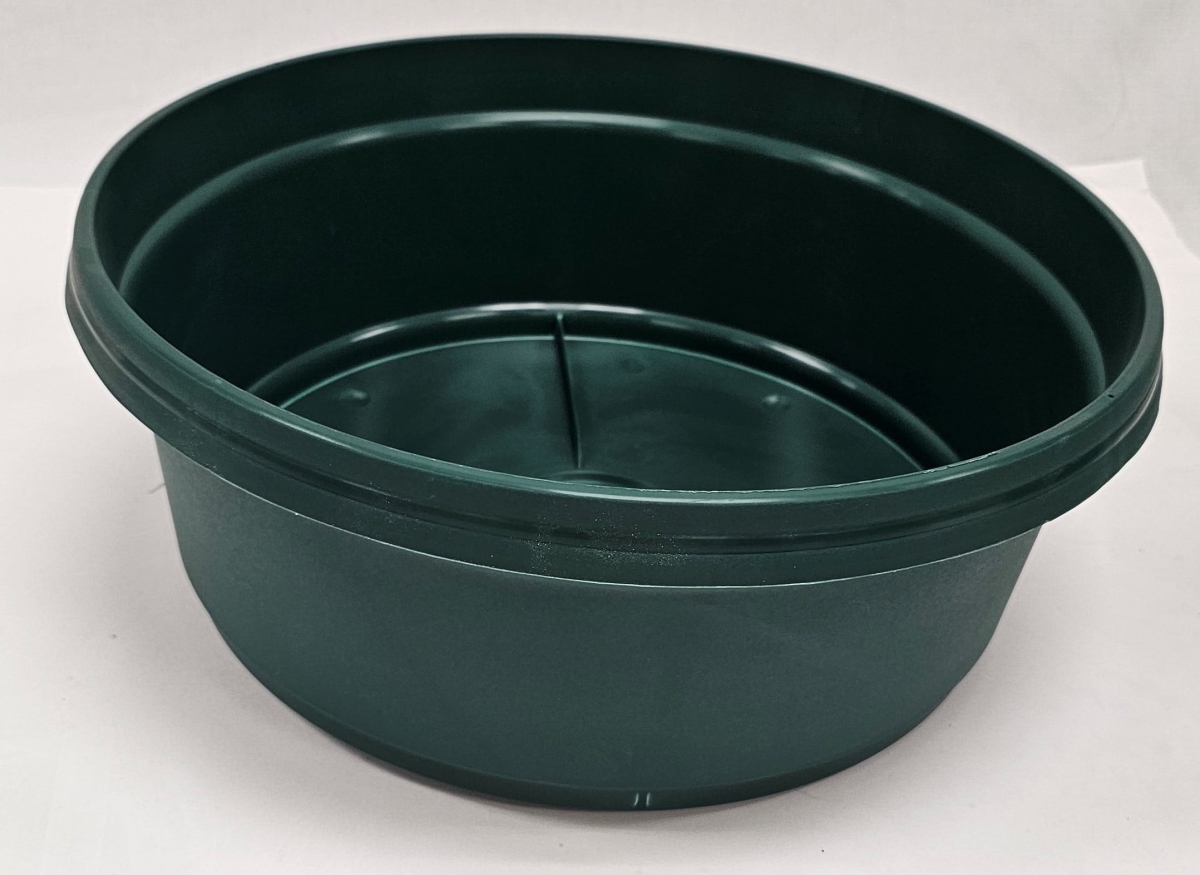 MRAPHG1 13 x 5 in. Single Round Colored Pot with Saucer, Hunter Green - Polypropylene