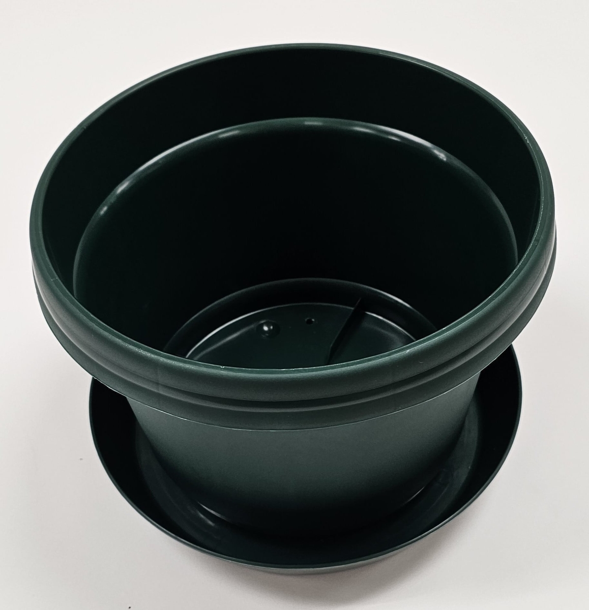 12in. Hunter Green Flower Pot with Saucer - Durable Polypropylene