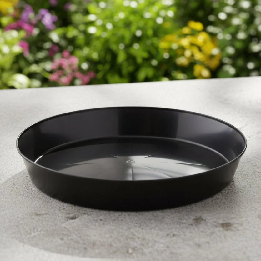 18 in. Plant Saucer Colored - Black - Polypropylene - 16.3 in. Base - Pack of 5