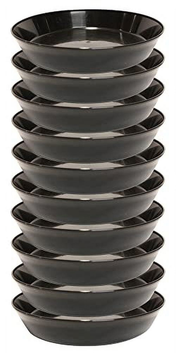 AS12 Black 12 in. Plant Saucer Colored, Black - Polypropylene - 10.1 in. Base - Pack of 10