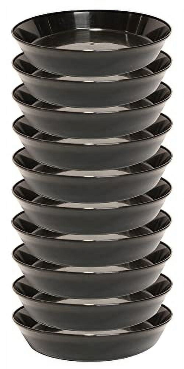 10in. Black Plant Saucer - Pack of 10 - Eco-Friendly Polypropylene