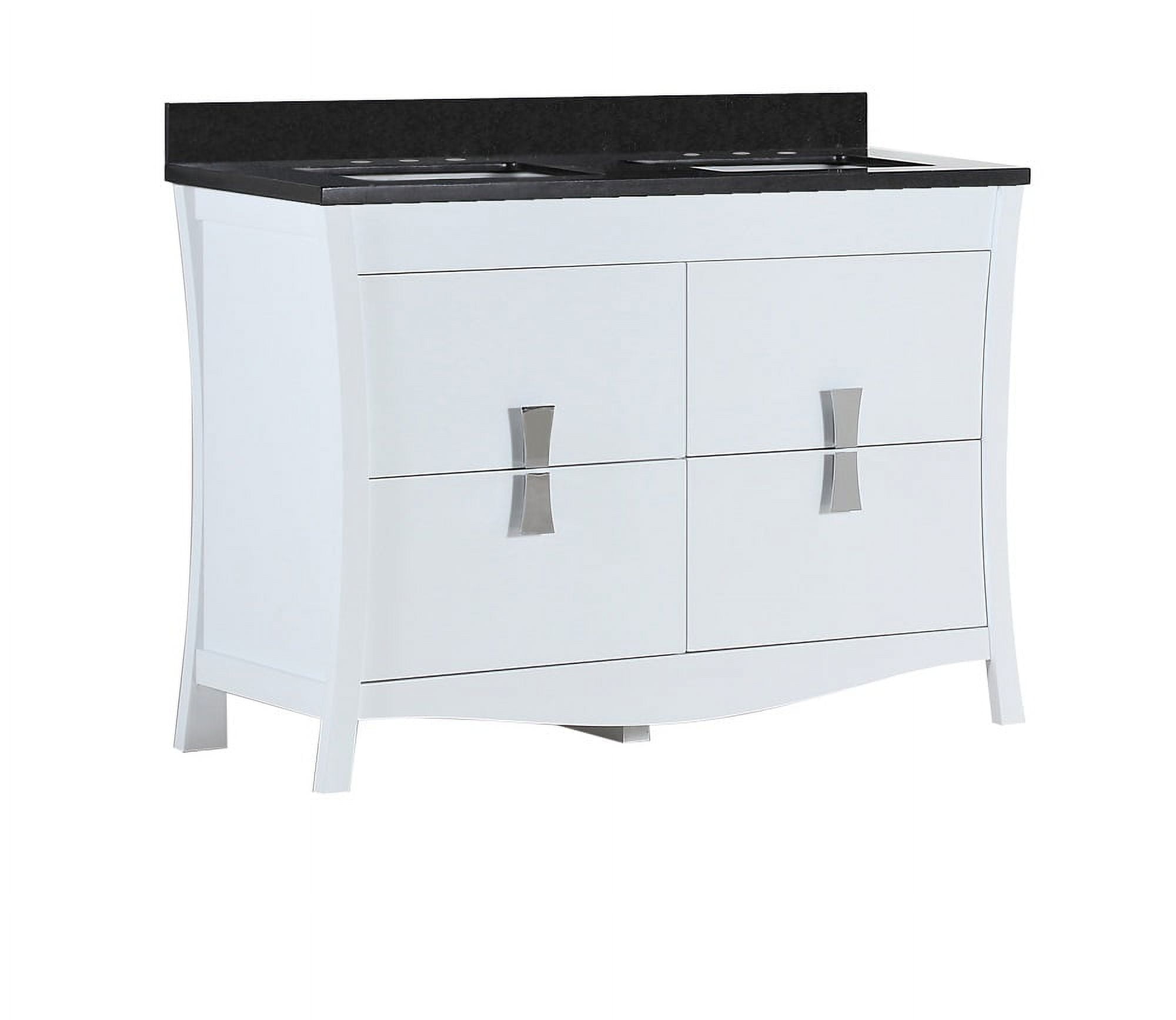 48 in. 289 lbs Double Sink Vanity with Galaxy Top, Black