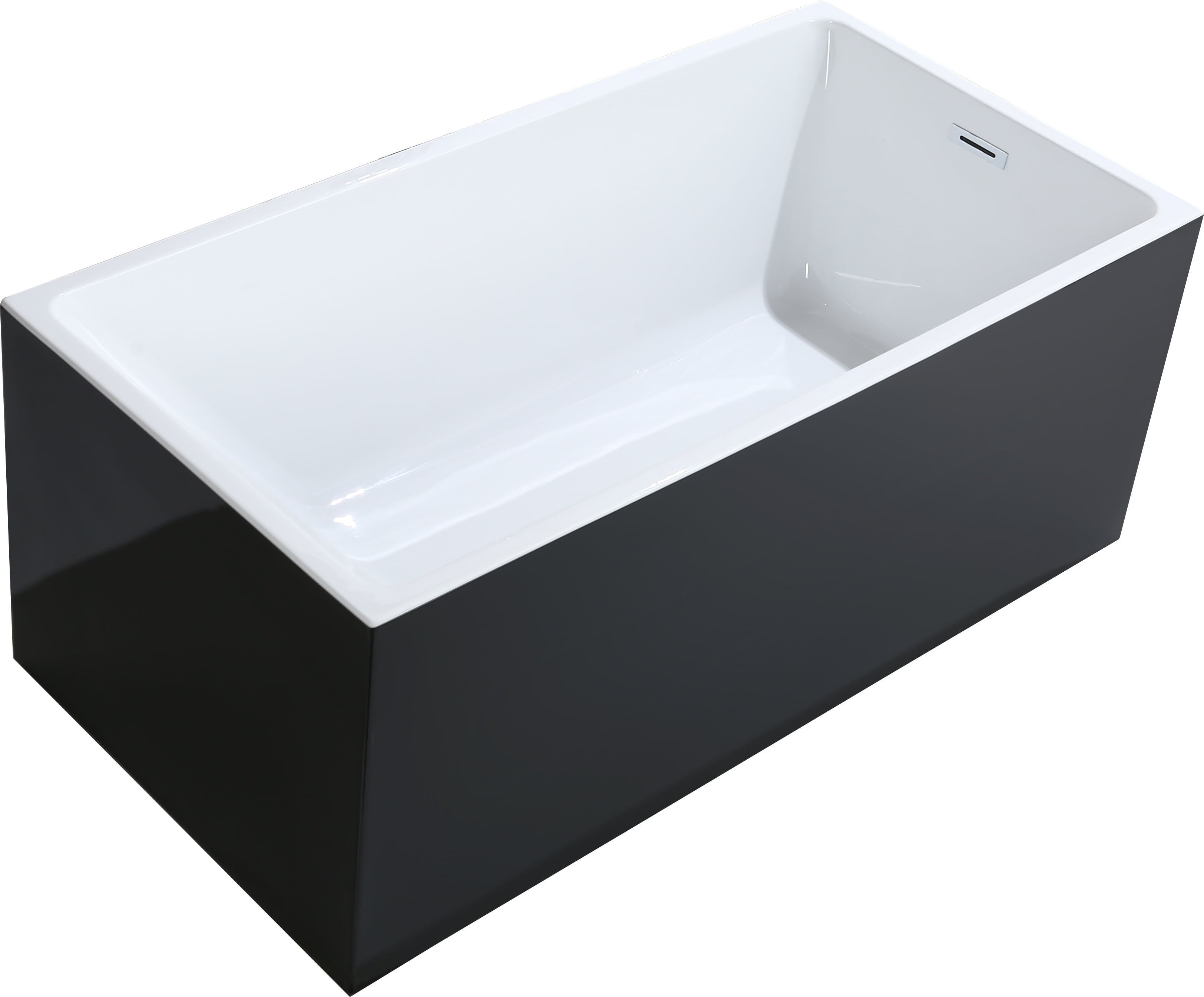 59 in. Freestanding Soaking Bathtub - Glossy Black