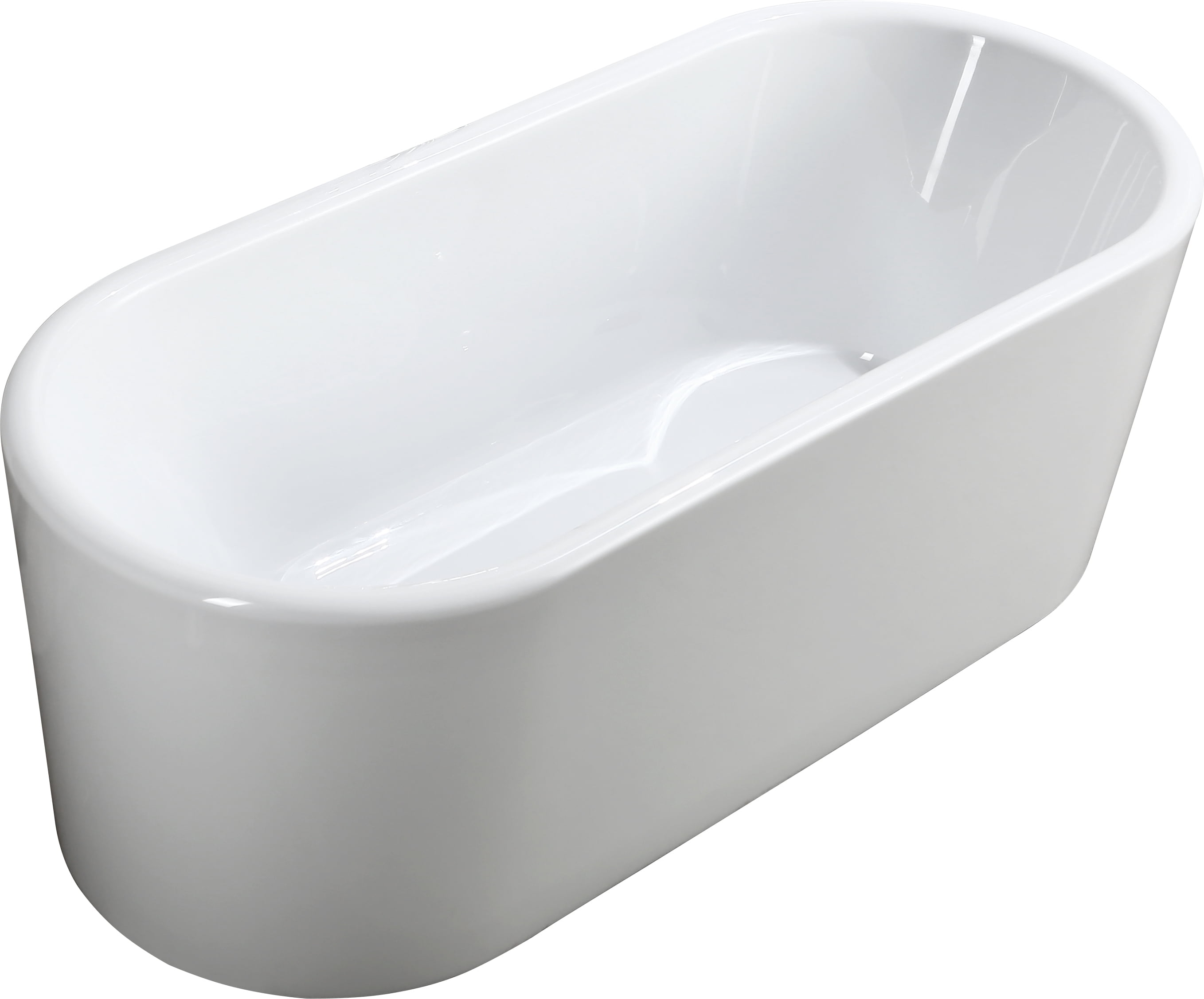 Bellaterra Home BA6830 63 in. Freestanding Soaking Bathtub, Glossy White