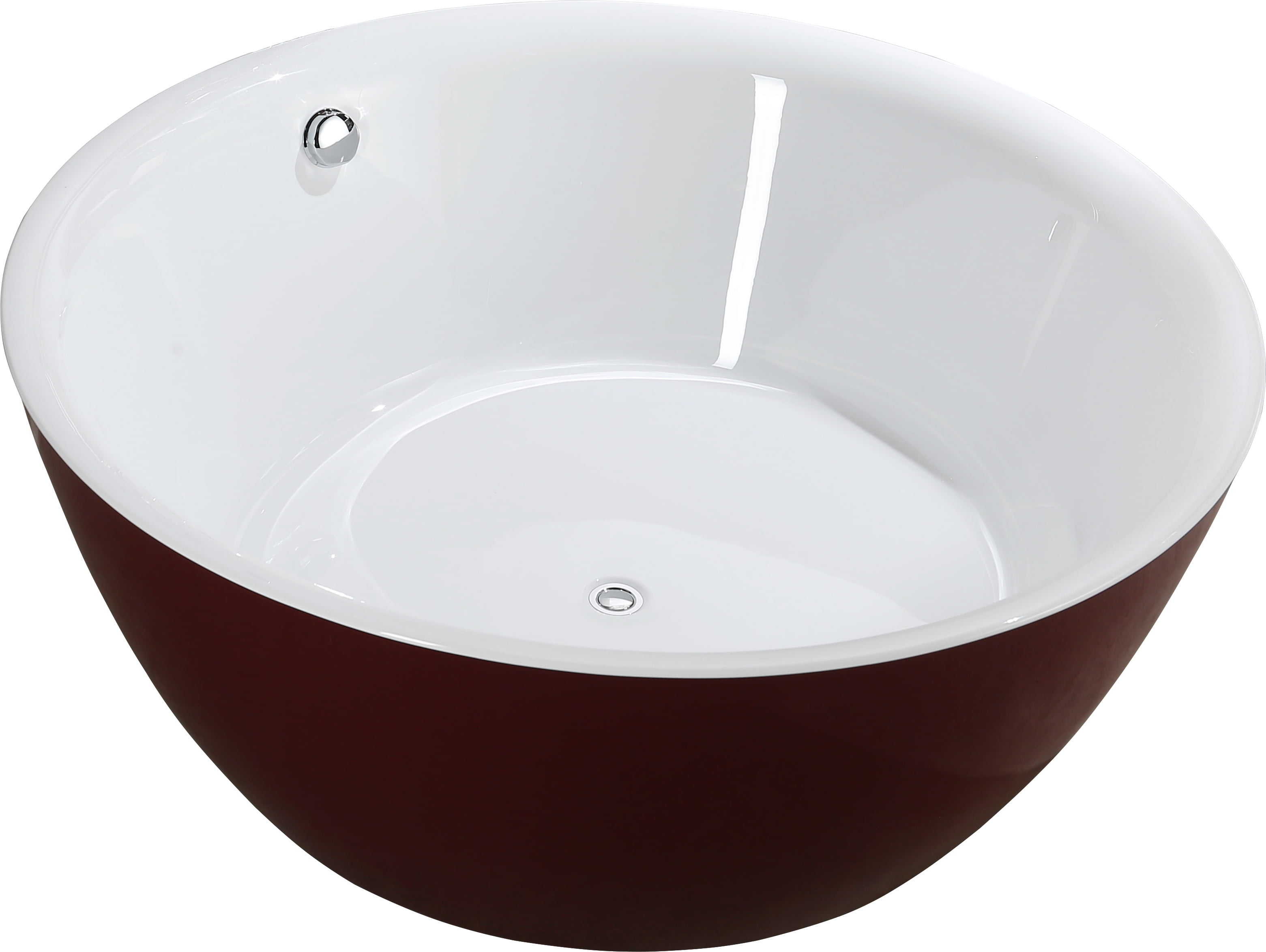 59 in. Freestanding Bathtub in Glossy Red
