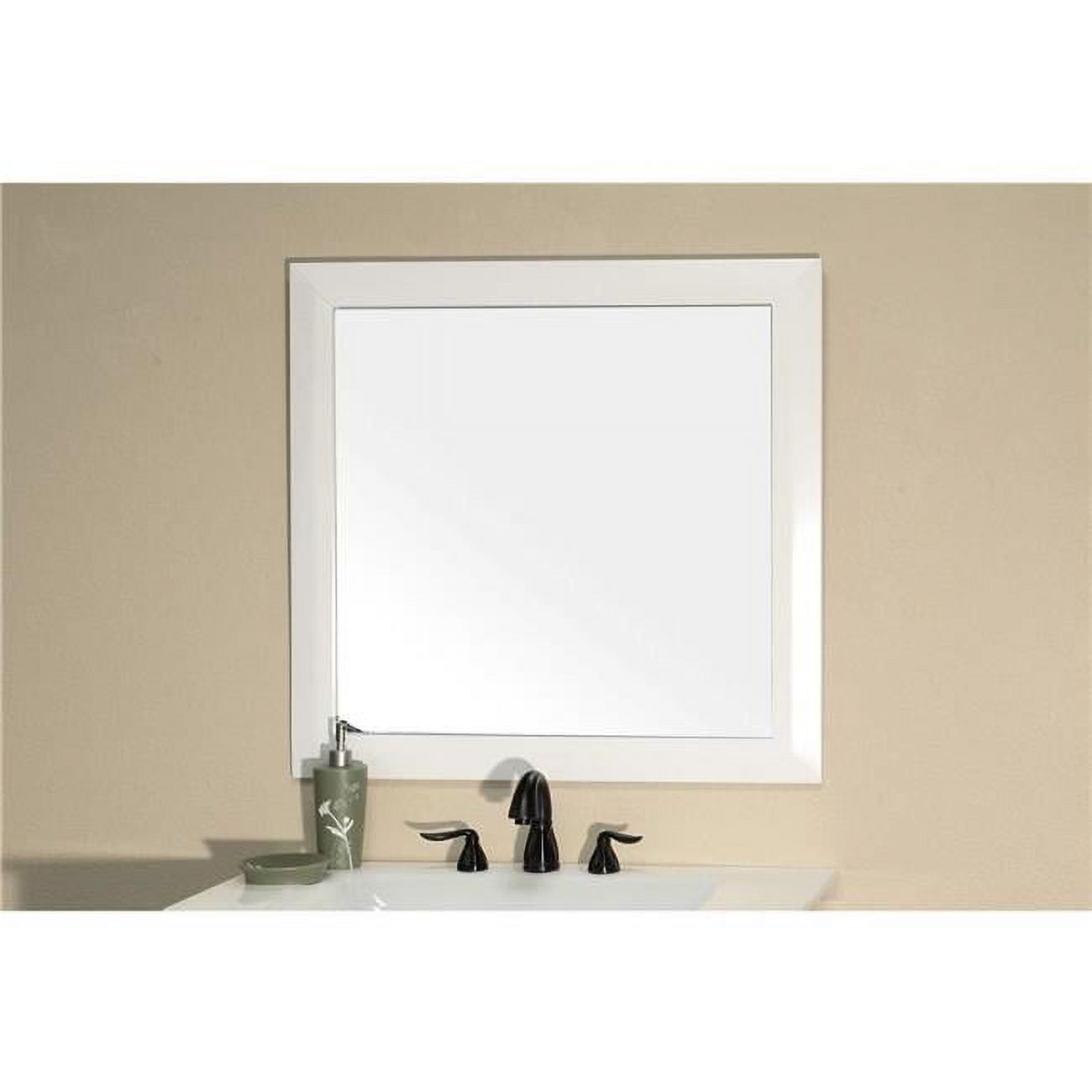 Picture of Bellaterra Home 203054-MIRROR-WH Solid Wood Frame Mirror, White