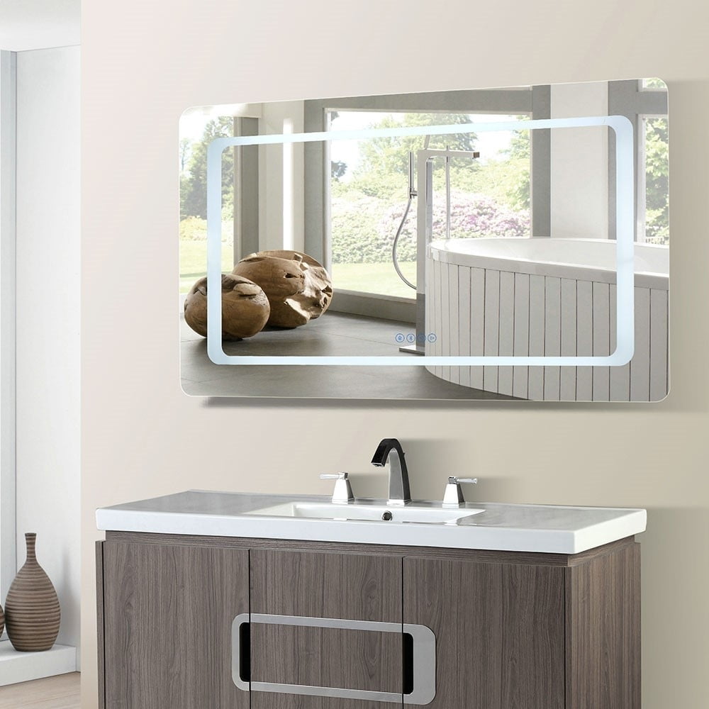 Picture of Bellaterra Home 808485-M-48 48 x 2.4 x 27 in. Rectangular LED Bordered Illuminated Mirror with Bluetooth Speakers
