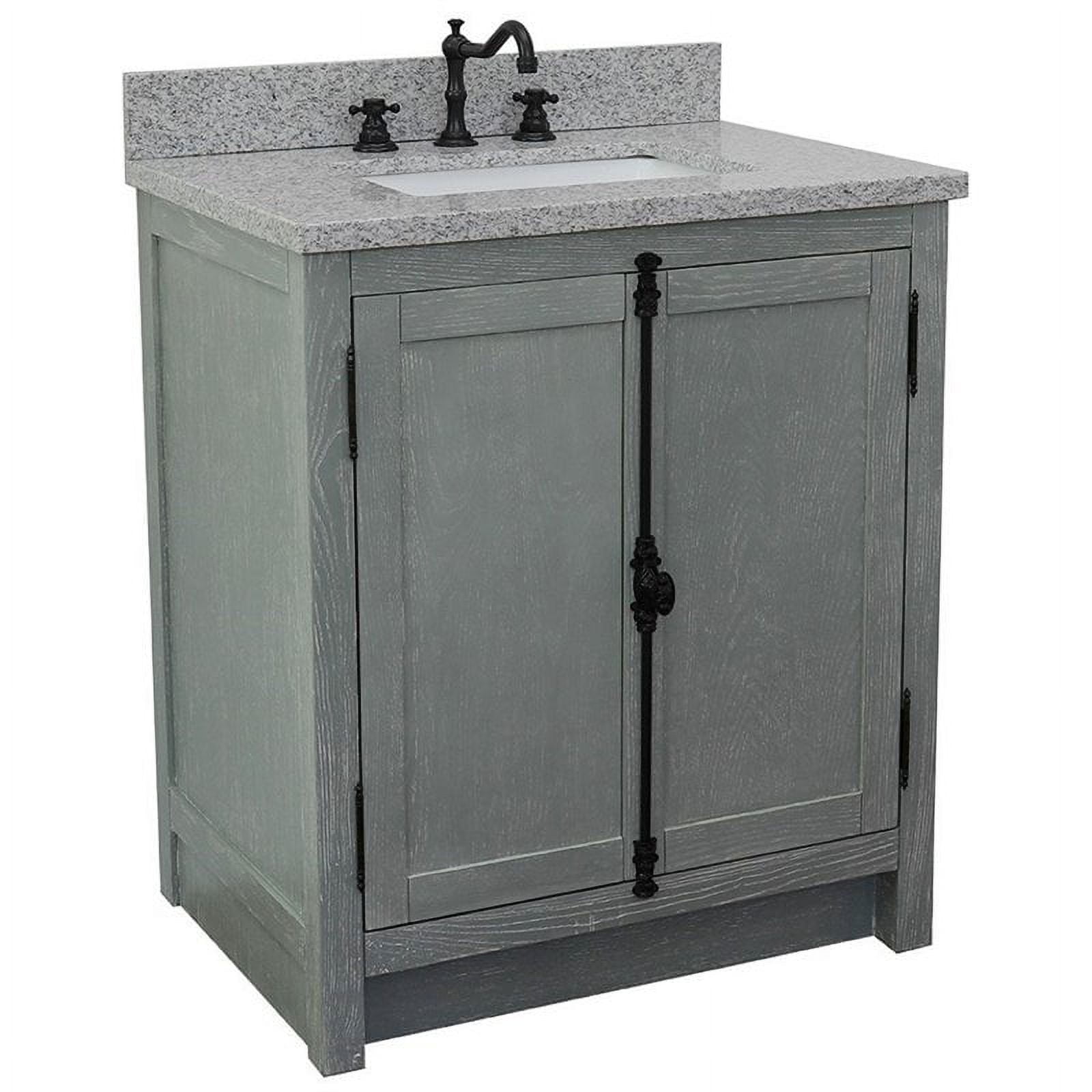 31 x 22 x 36 in. Single Vanity, Gray Ash Top with Gray Granite & Rectangle Sink